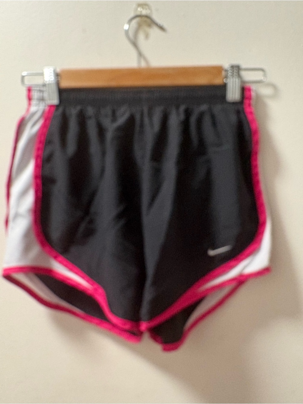 Nike Women’s Black Athletic Shorts with Pink Trim size small